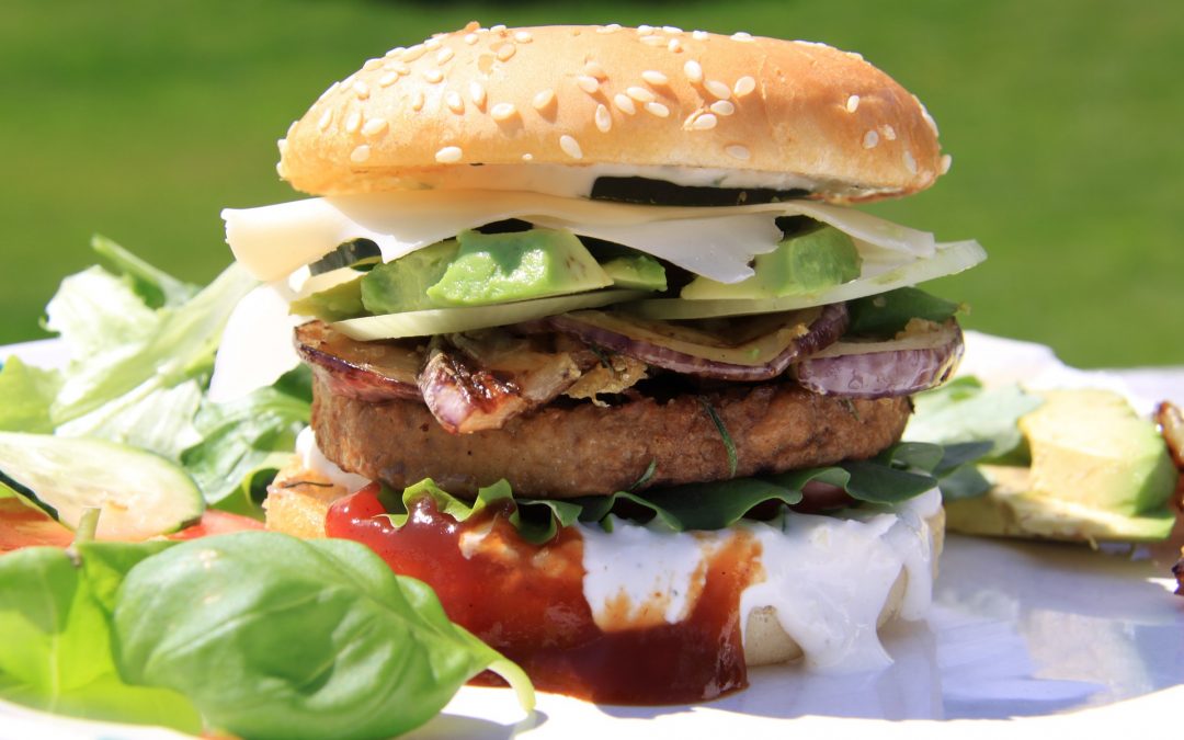 Healthy and fit homemade hamburgers